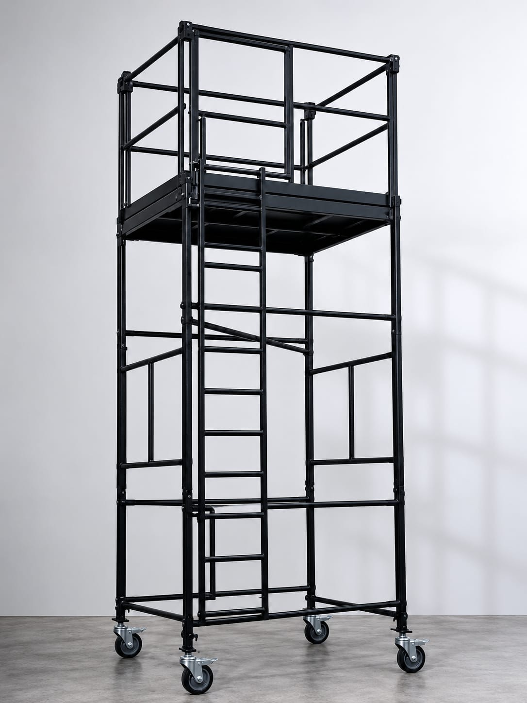 Andaime tubular com rodas